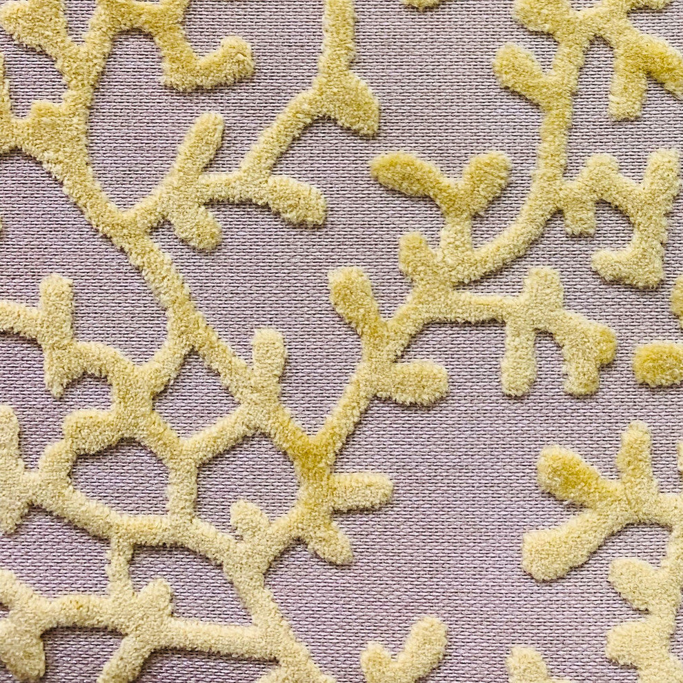 Plutus Lemon Reef Yellow, Cream Floral Luxury Throw Pillow, 20"x36" King