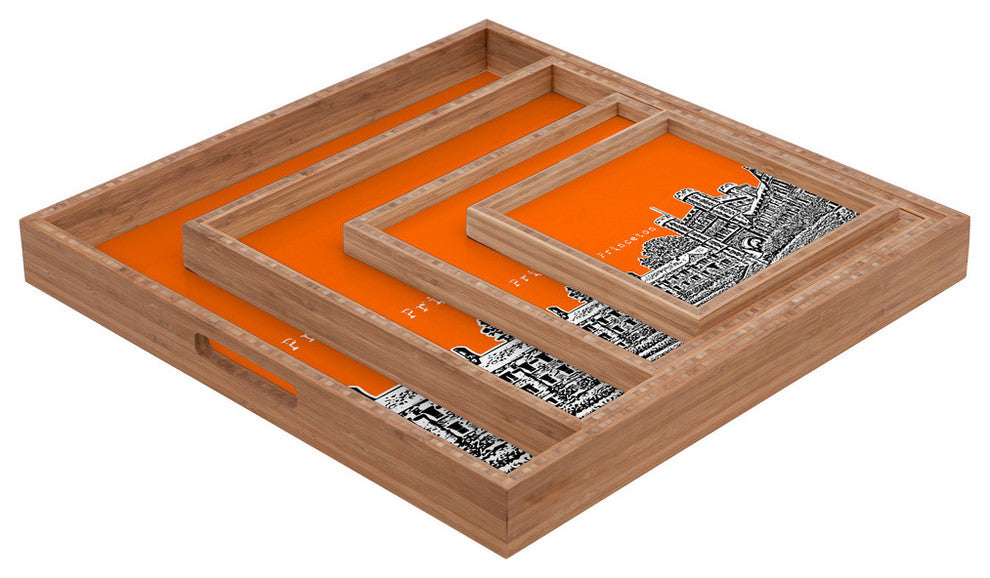 Deny Designs Bird Ave Princeton University Orange Square Tray