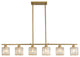 6-Light Linear Kitchen Island Pendant Lighting, Gold