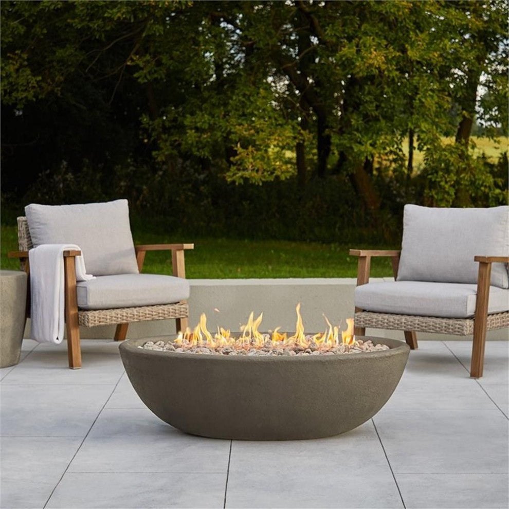 Real Flame Riverside Oval Propane Fire Bowl in Glacier Gray