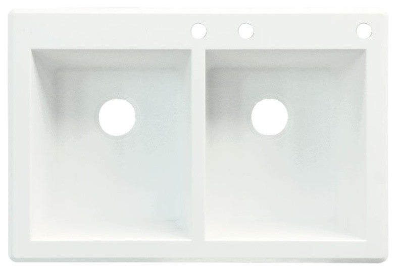 33.0625-in x 22.0625-in Drop-in Radius Granite Kitchen Sink