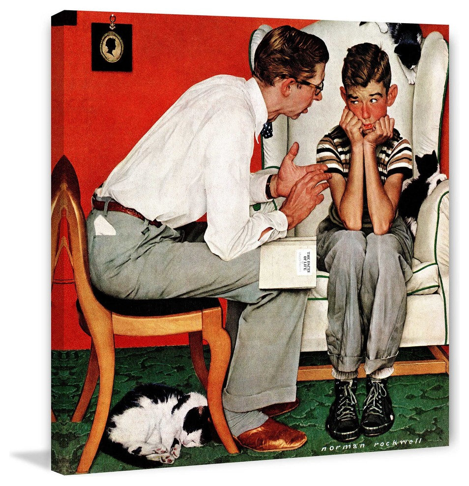 "Facts of Life" Painting Print on Canvas by Norman Rockwell
