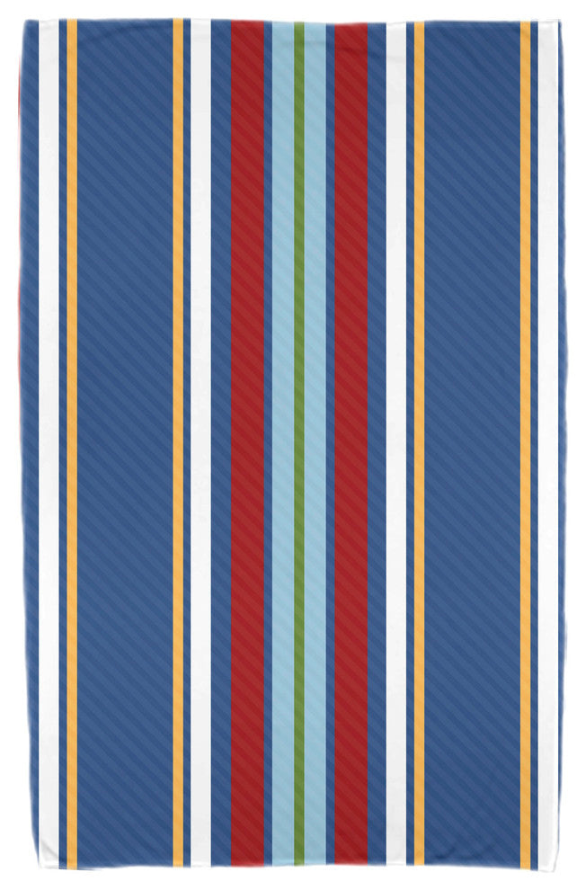 Multi-Stripe, Stripe Print Beach Towel, Blue