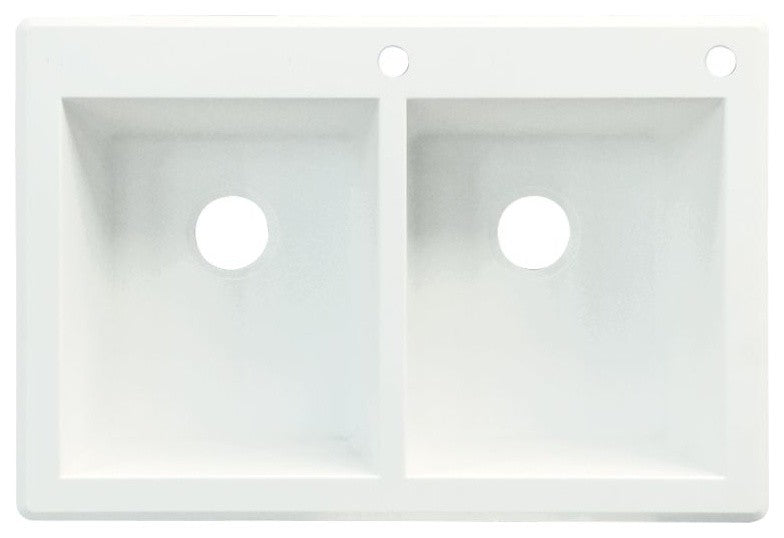 33.0625-in x 22.0625-in Drop-in Radius Granite Kitchen Sink