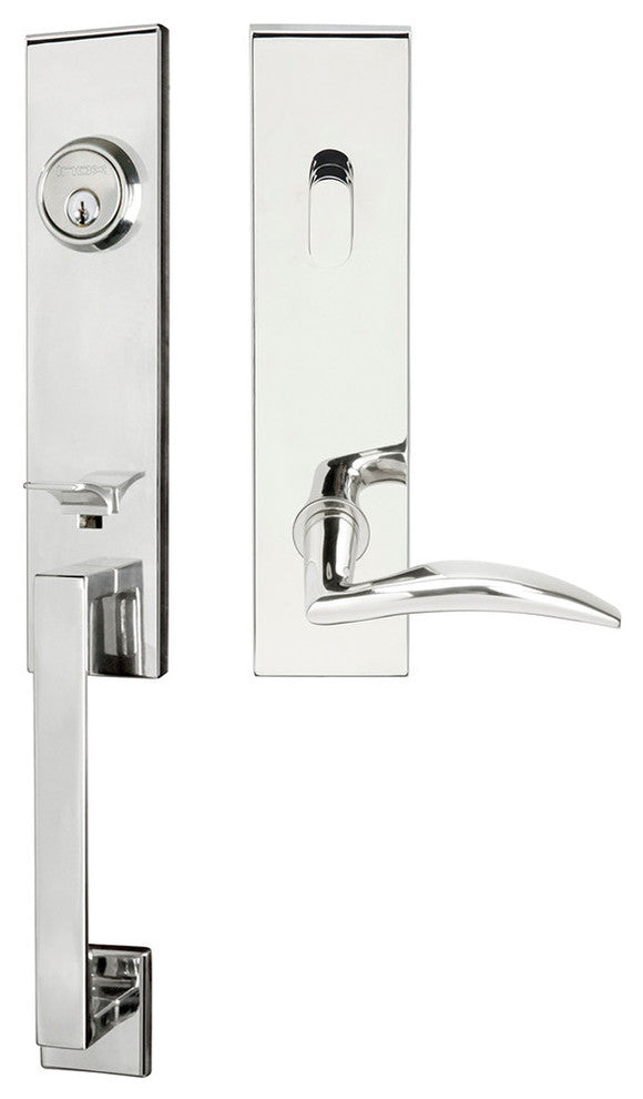 Air-Stream Lever, Tubular Entry Handleset, Left Hand, Polished Stainless Steel