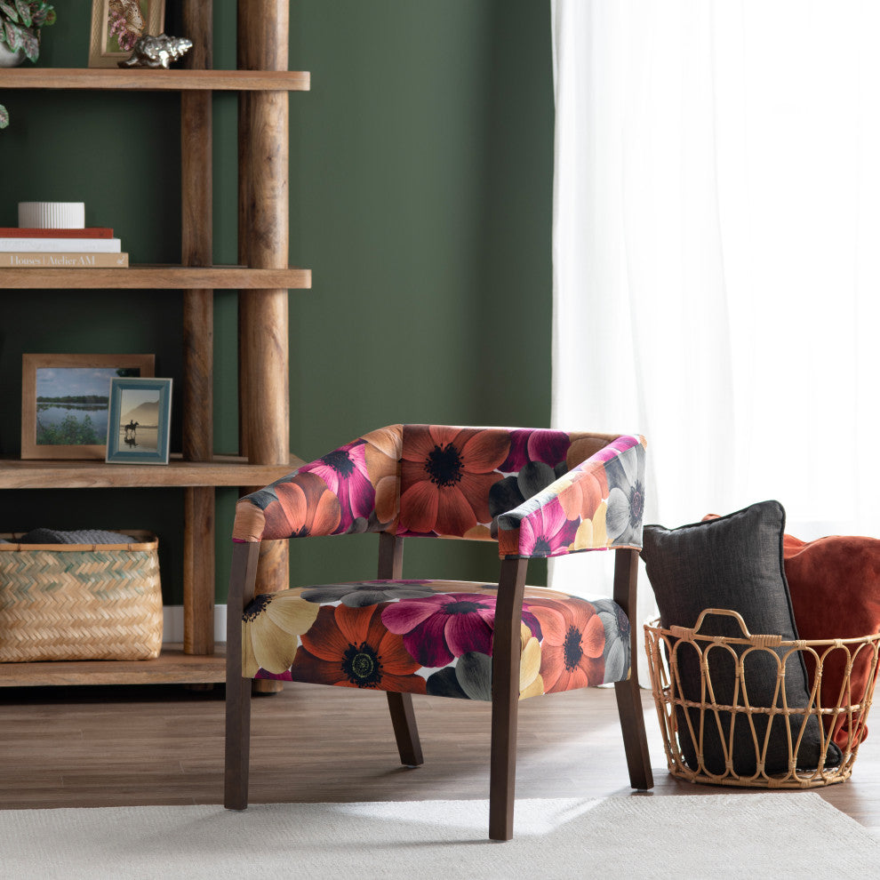 Floral Upholstered Accent Chair