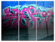"Purple Graffiti Wall" Street Metal Wall Art, 3 Panels, 36"x28"
