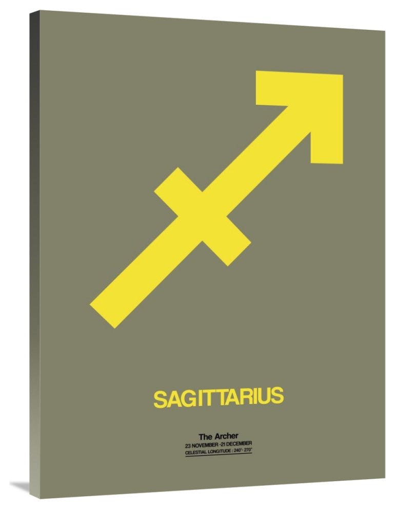 "Sagittarius Zodiac Sign Yellow" Fine Art Print