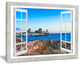 "Open Window To Blue Seashore" Landscape Wall Art Print, 20"x12"