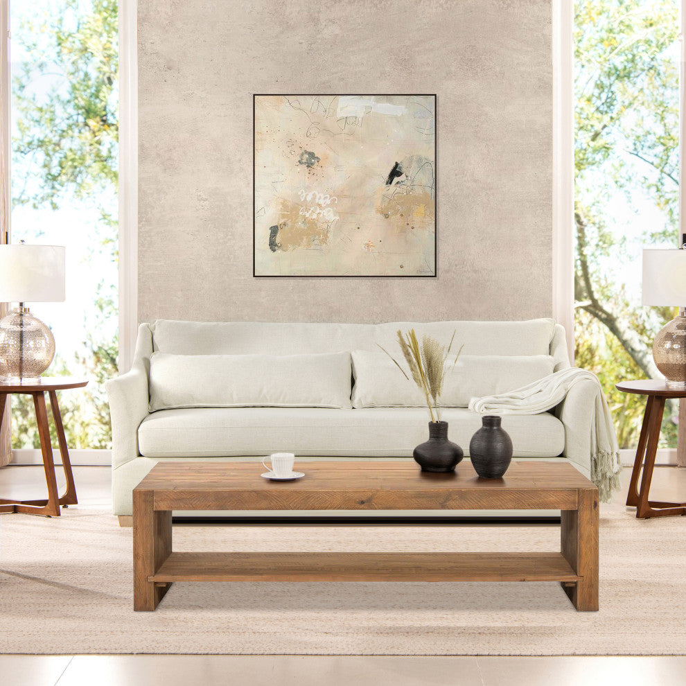 Ada 83" Flared Arm Contemporary Sofa With Lumbar Pillows, Flax White Linen