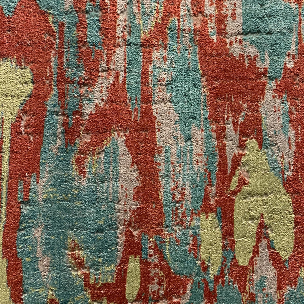 Plutus Multi-Color Velvet iKat Luxury Throw Pillow, 24"x24"