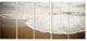 "Close-up Waves in Mediterranean Sea" Seascape Wall Art", 5 Panels, 60"x28"