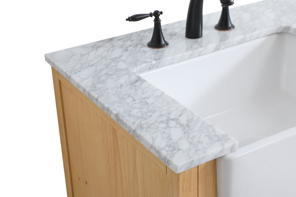 Home Living 22" Farmhouse Natural Wood-Light Bathroom Vanity