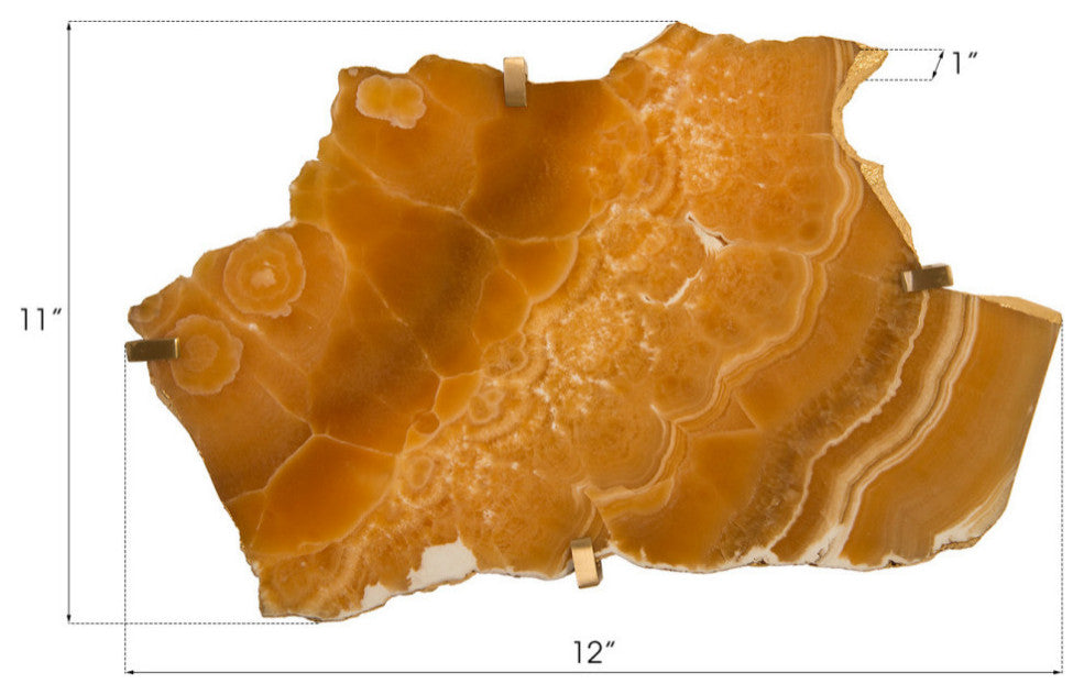 Gem Wall Slice, Brass Setting, Sand Onyx