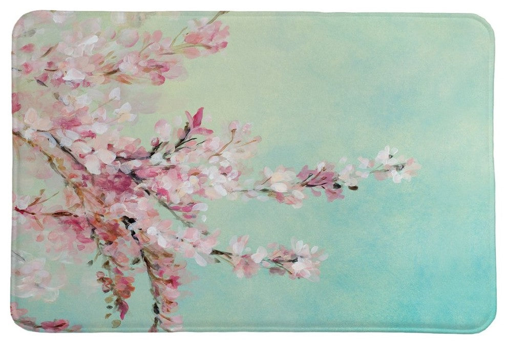 Laural Home Cherry Blossoms Memory Foam Rug