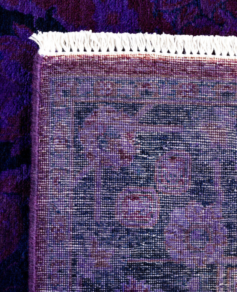 Overdyed One-of-a-Kind Hand-Knotted Area Rug Purple, 3' 2" x 5' 3"