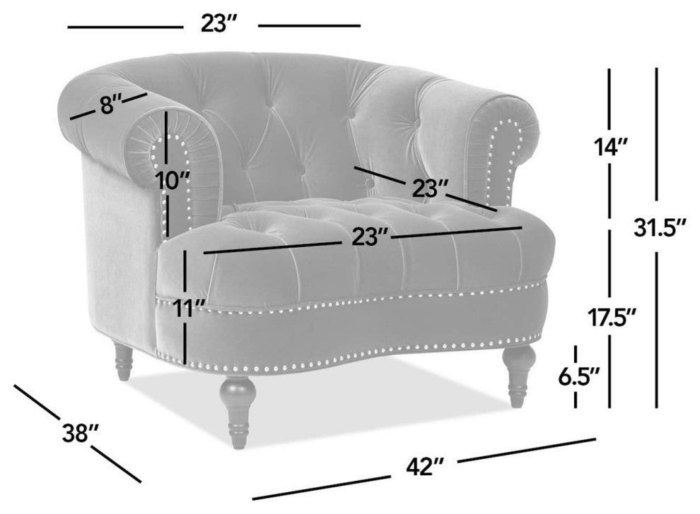 La Rosa 42" Chesterfield Tufted Accent Chair, Burgundy Velvet