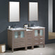 Torino 60" Gray Oak Modern Double Sink Bathroom Vanity, Faucet FFT3071BN