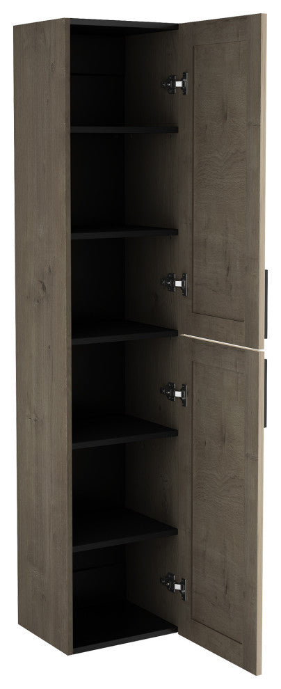 The Cosmo 14" Wall Mounted Modern Bathroom Linen Tower, Eve