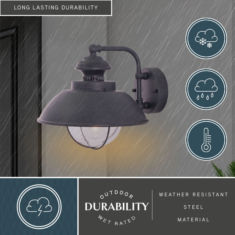 Harwich 10" Outdoor Wall Light Textured Gray