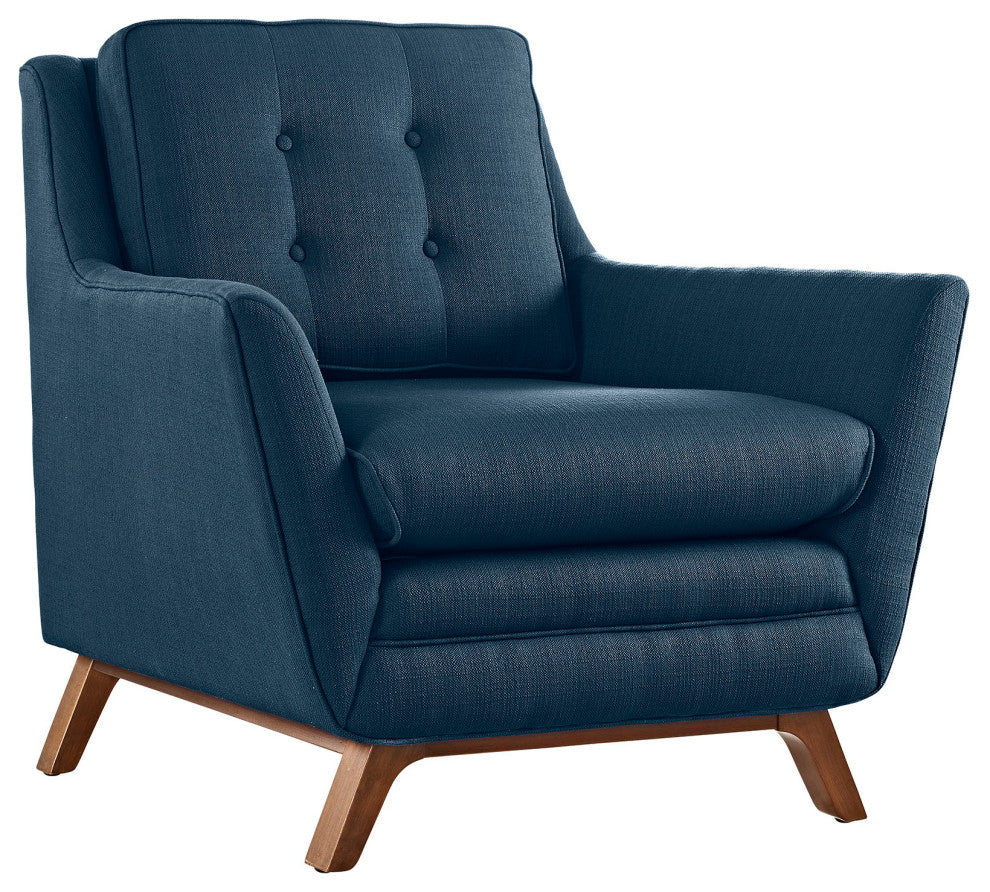 Modern Azure Beguile Upholstered Fabric Armchair
