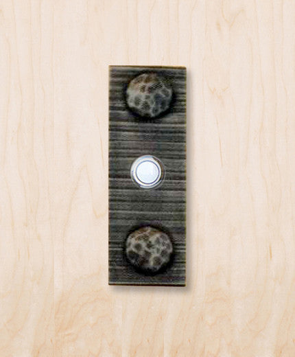 Arch Bell Plate With Button, Polished Pewter