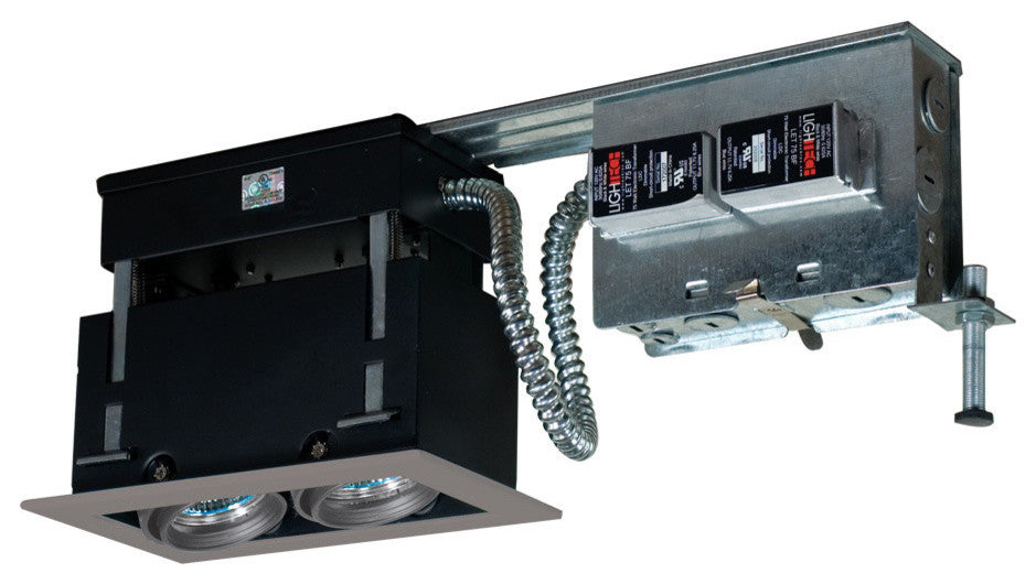 2-Light Linear Remodel, Silver Trim, Silver Gimbal, Black