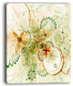 "Yellow Green Grungy Floral Shapes" Floral Wall Art Canvas, 12"x20"