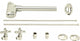 European Pedestal Lavatory Kit - Cross Handles In Polished Nickel