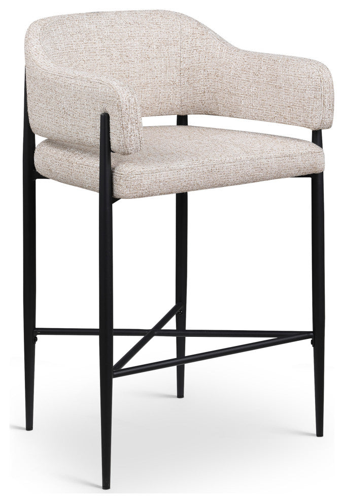 Dame Upholstered Bar and Counter Stool, Beige
