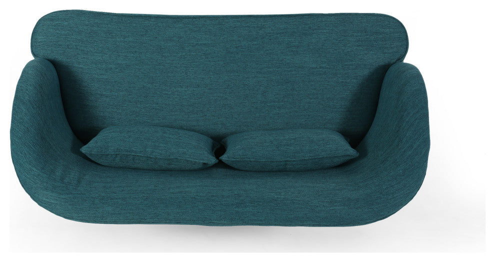 Jordan Modern Fabric Loveseat With Hairpin Legs, Teal