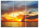 "Fiery Sky at Sunset Over Sea" Metal Wall Art, 3 Panels, 36"x28"