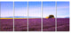 "Lavender Flowers With Old House" Landscape Wall Art Print, 5 Panels, 60"x28"