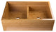 33" Double Bowl Bamboo Kitchen Farm Sink