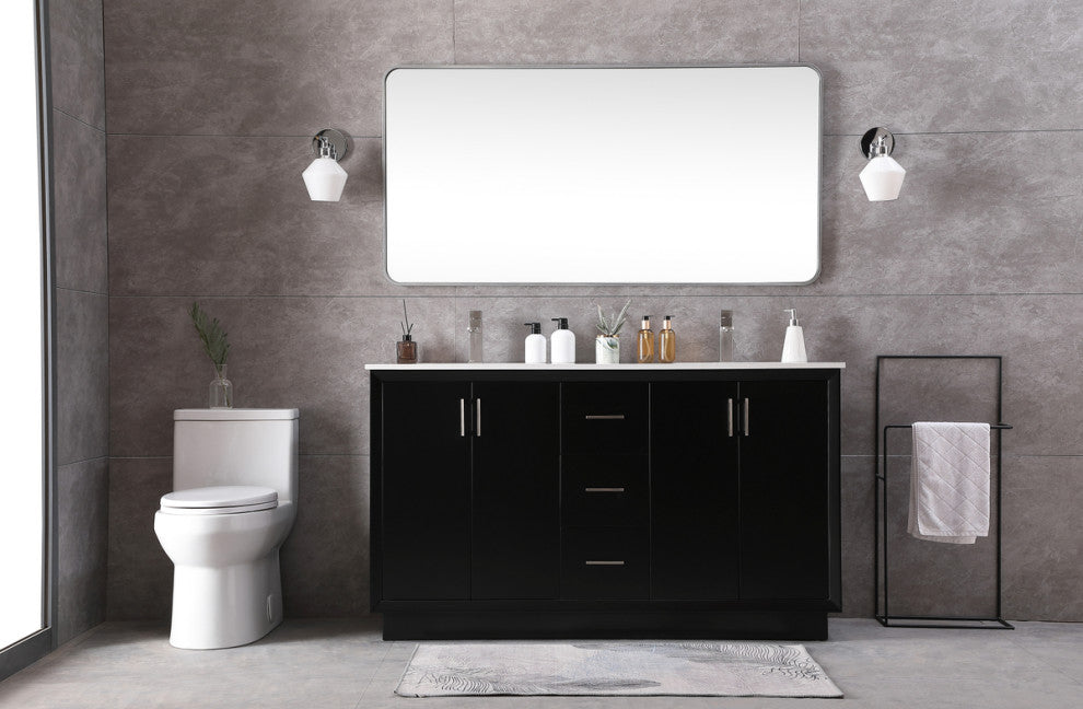 54" SIngle Bathroom Vanity, Black
