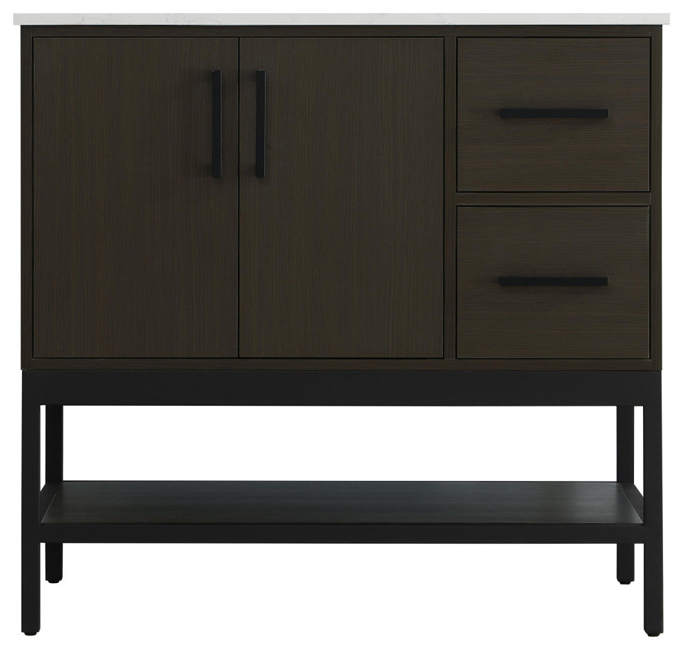 Home Living 36" Single Bathroom Vanity, Mocha Brown