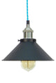 Turquoise/Nickel/Black Shade Pendant Light