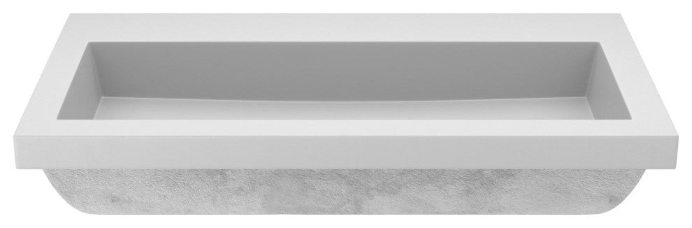 Trough 3619 Bathroom Sink, Pearl, No Faucet Holes