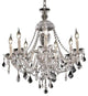 Elegant Alexandria Dining Room Light, Chrome Finish With Royal Cut Crystal