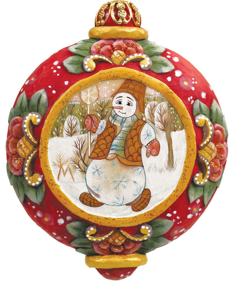 Hand Painted Playful Mr. Snowman Figurine