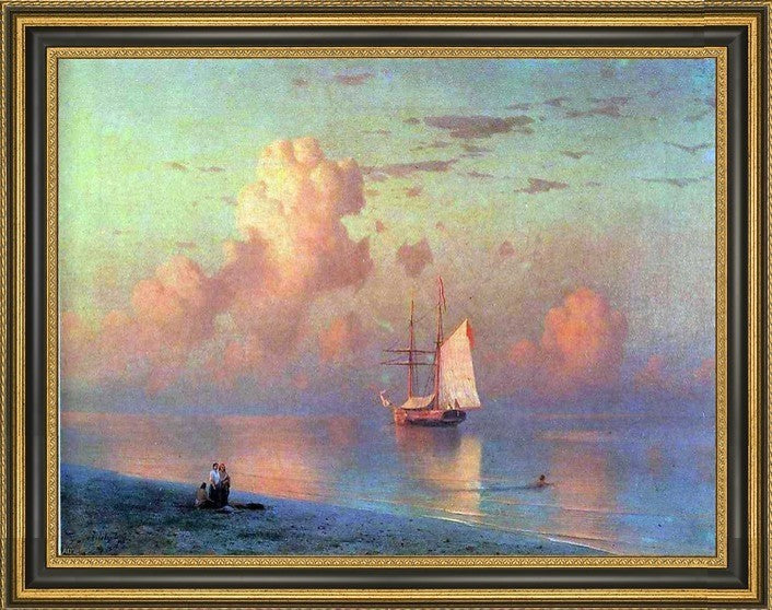 Ivan Constantinovich Aivazovsky The Sunset Framed Premium Canvas Print, 21"x28"