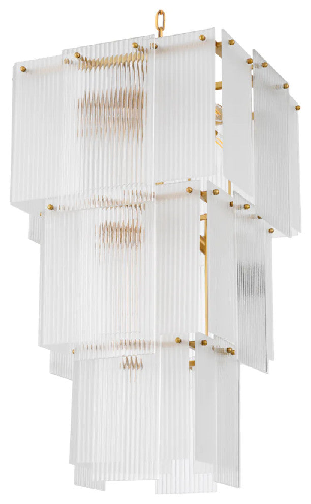 Frosted Glass Tiered Chandelier, Eichholtz Giardano