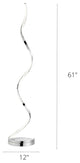 Modern Spiral Dimmable Integrated Led Floor Lamp, Chrome