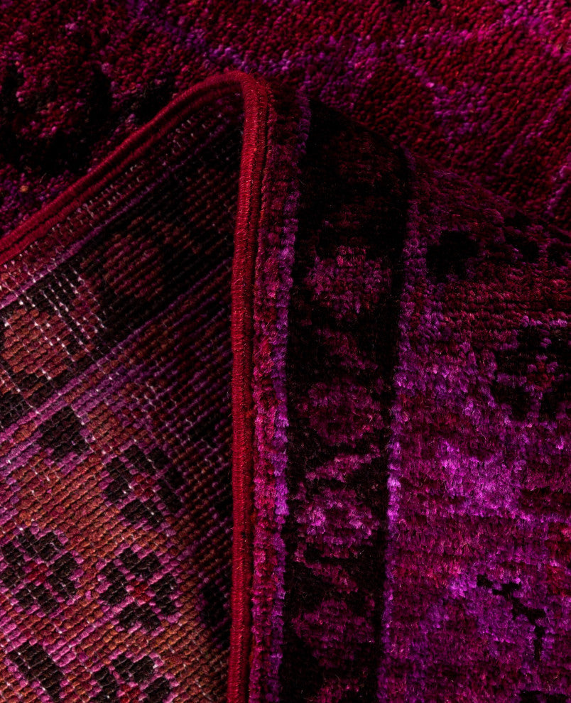 Overdyed One-of-a-Kind Hand-Knotted Area Rug Purple, 4' 3" x 5' 7"
