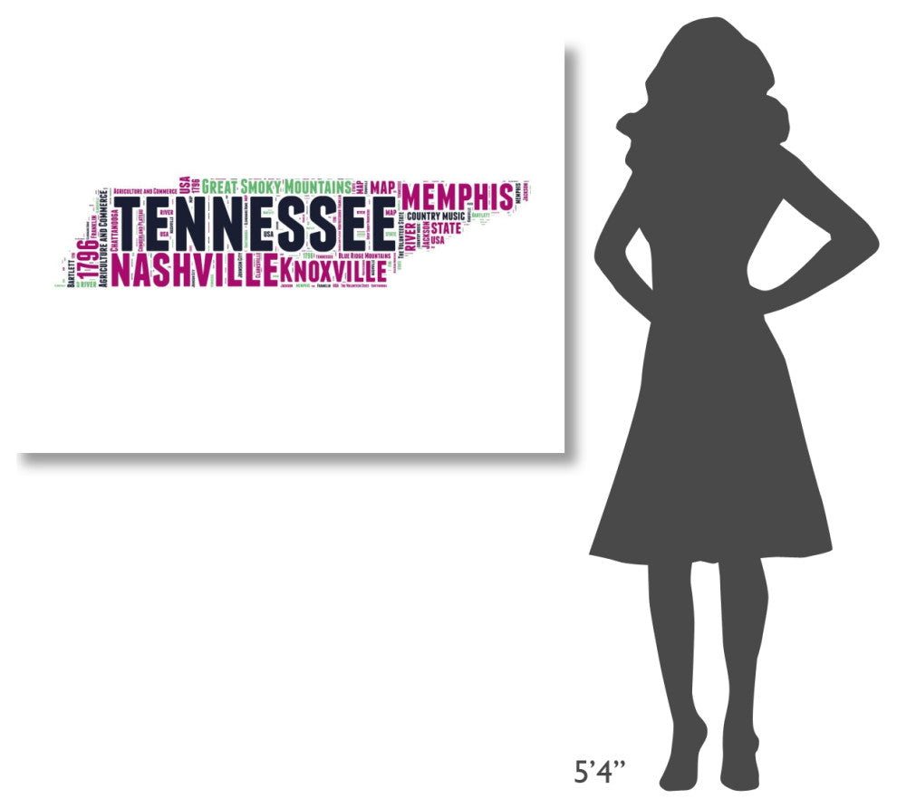 "Tennessee Word Cloud Map" Fine Art Print
