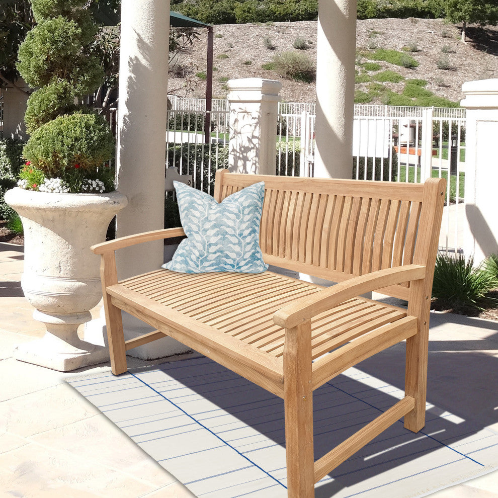 Seven Seas Teak El Mar Outdoor Teak Wood Bench, 4 Foot
