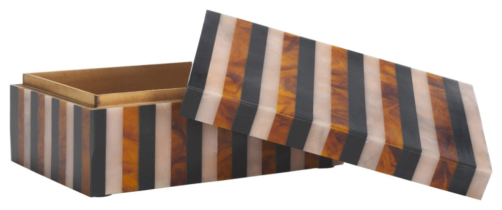 Safavieh Ina Decor Box, Set of 2, Black/Brown