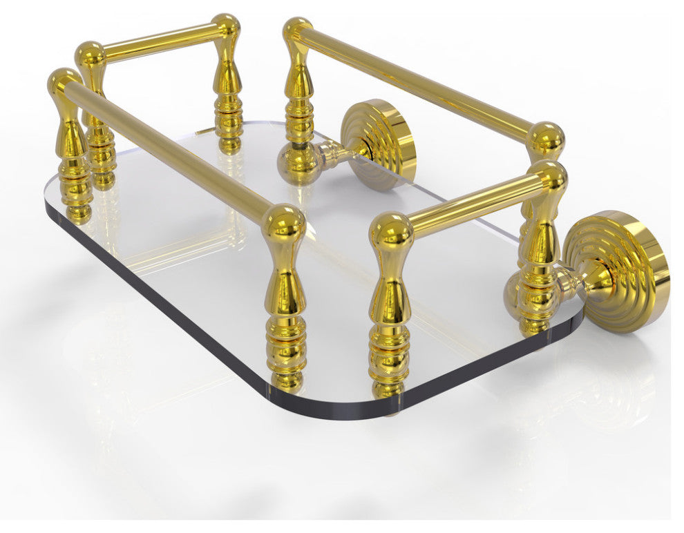 Waverly Place Wall-Mount Glass Guest Towel Tray, Polished Brass