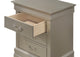 Louis Phillipe 3-Drawer Nightstand, Silver Champagne