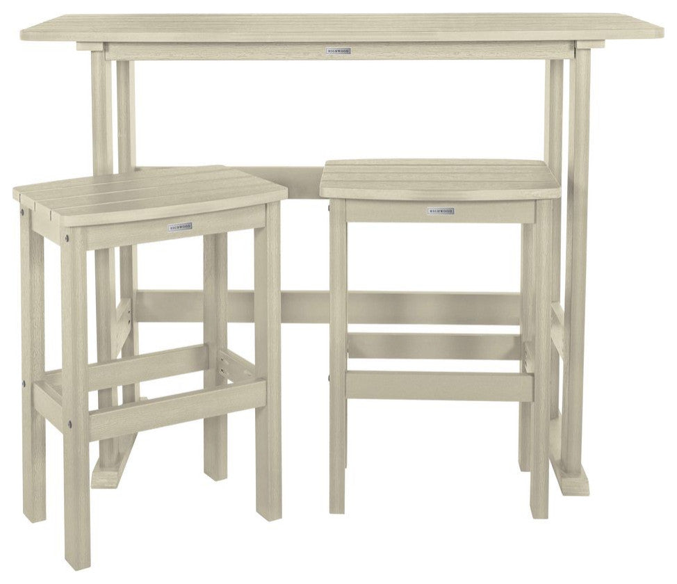 Lehigh 3 Piece Balcony Set, Whitewash, Counter Height
